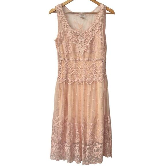 Sundance peach love always lace midi dress size 6 petite - Picture 1 of 12